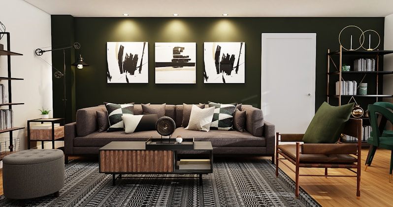Executive office with marble wall